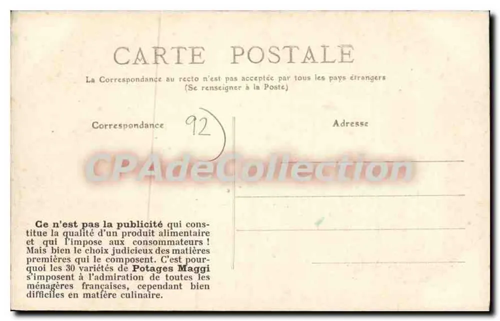 Parc de Saint-Cloud — Ansicht des Rond-Point de la Lanterne mit den Steinen, die den Standort der Lanterne des Diogenes markieren — Verlag auf der Karte gedruckt - Rückseite