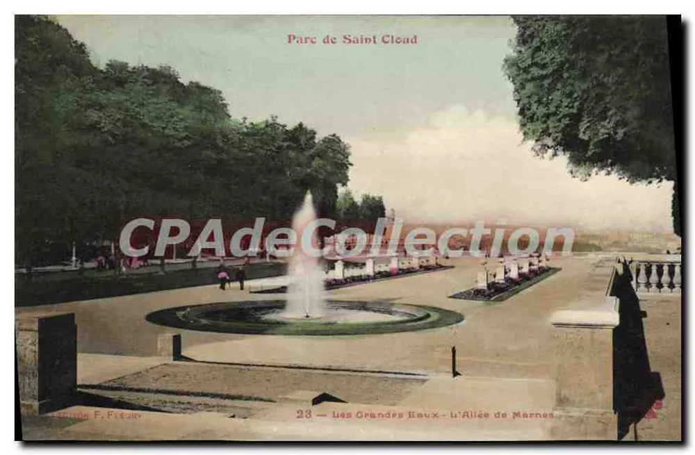 Parc de Saint-Cloud — Les Grandes Eaux - L'Allée de Marnes — Verlag F. Etcaut, n°28 - Vorderseite