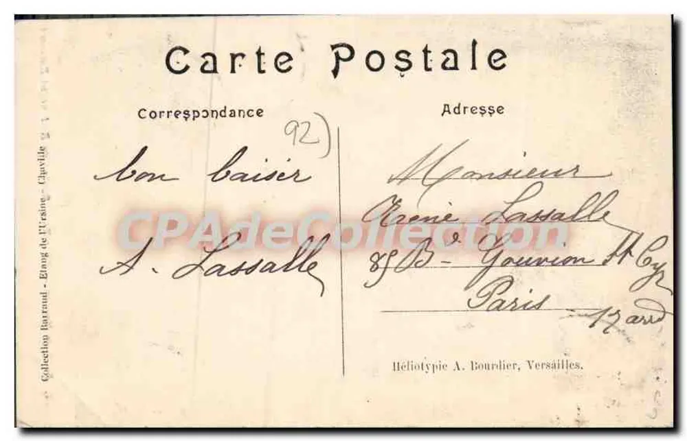 Forêt de Meudon — Chaville — Rivière du Restaurant Barraud - Verso