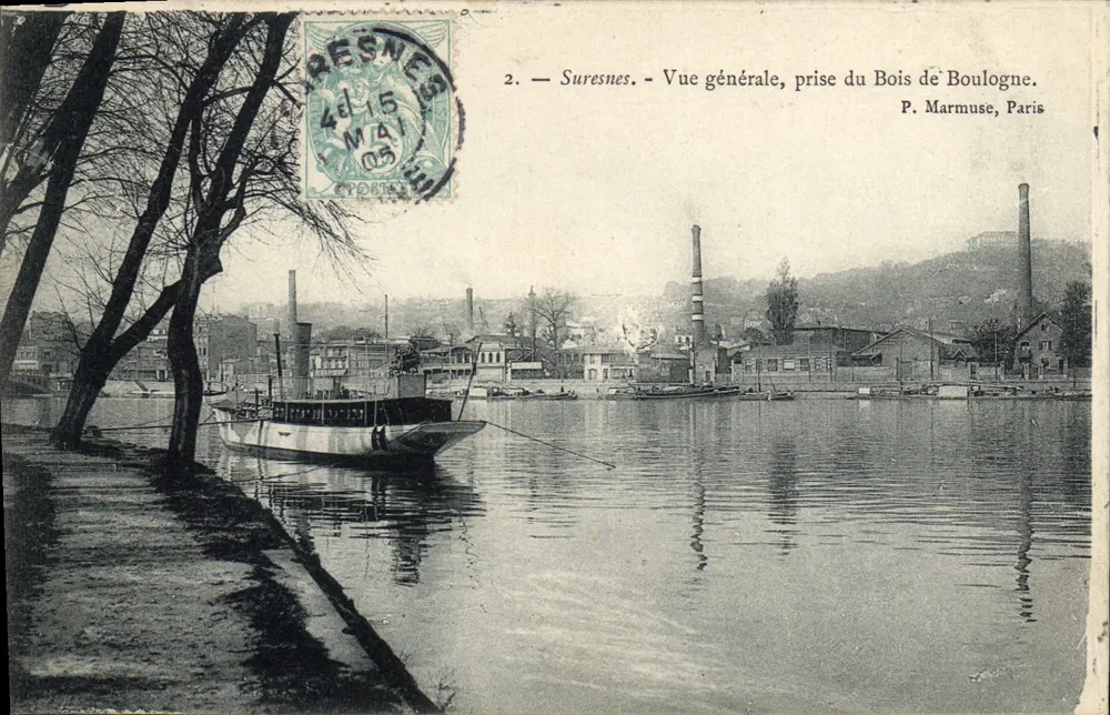 Suresnes — Allgemeine Ansicht, aufgenommen vom Bois de Boulogne — P. Marmuse, Paris - Vorderseite