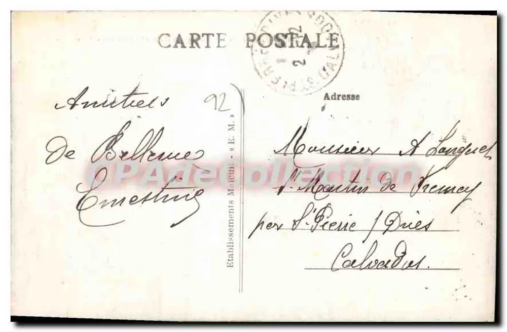 Meudon — Vista geral em direção à Sena — E.M. n°3605 - Verso