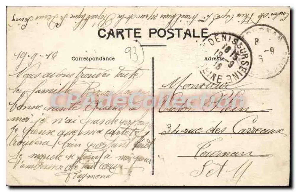 Saint-Denis — Forte de La Briche — editor desconhecido, n° 54 - Verso