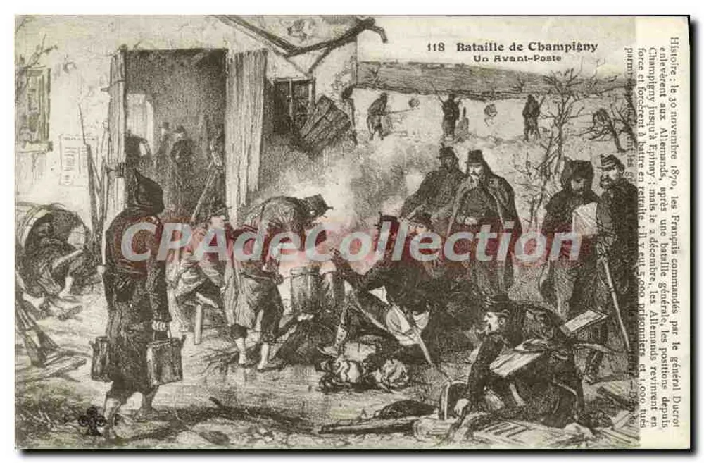 Batalha de Champigny — Um Avant-Poste — Editor F. Fleury, n° 118 - Frente