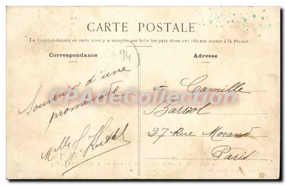 Villiers-sur-Marne (S.-N.D.) — O Bosque de Gaumont — Fototipo Mathiot, Villiers - Verso