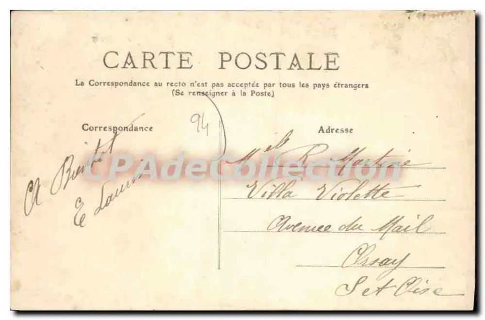 Bords de Marne - Allée du Bras du Moulin — Champigny — Sammlung F. Léon - Rückseite