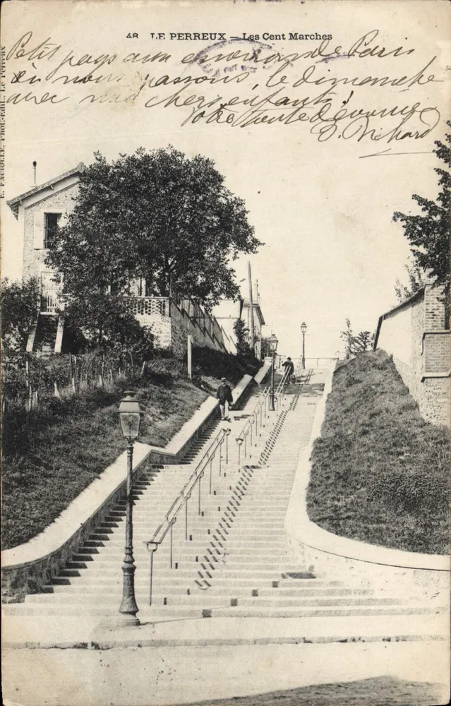 I.E. PERREUX — As Cem Escadas — E. FARGOTTE, Fotógrafo, Le Perreux - Frente