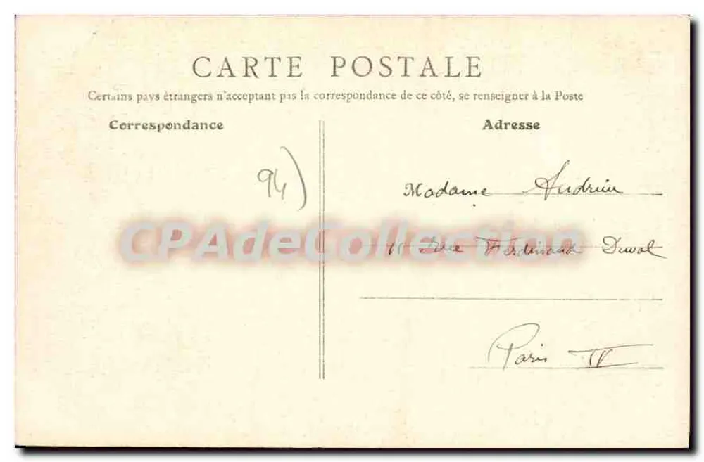 Der Tour de Marne — Von JOINVILLE nach CHAMPIGNY — B. F., Paris, Nr. 8 - Rückseite