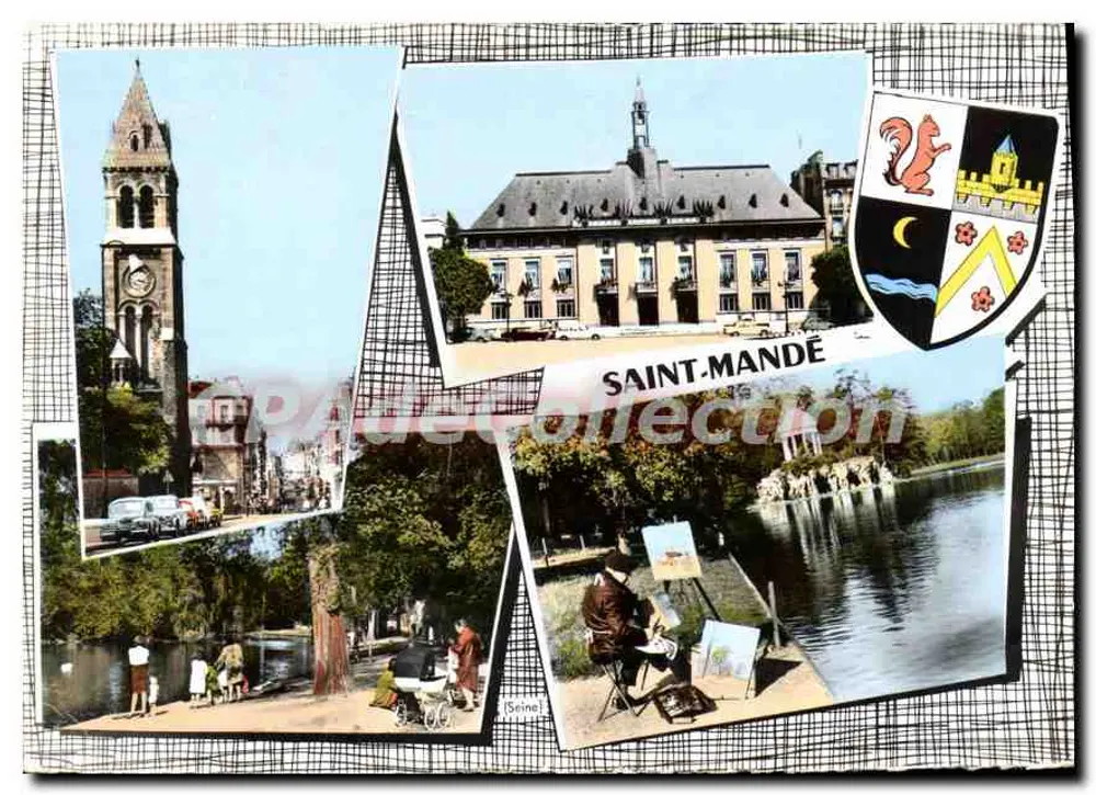 Saint-Mandé — Panoramablick — Vintage Postcard/Antike Ansichtskarte - Vorderseite