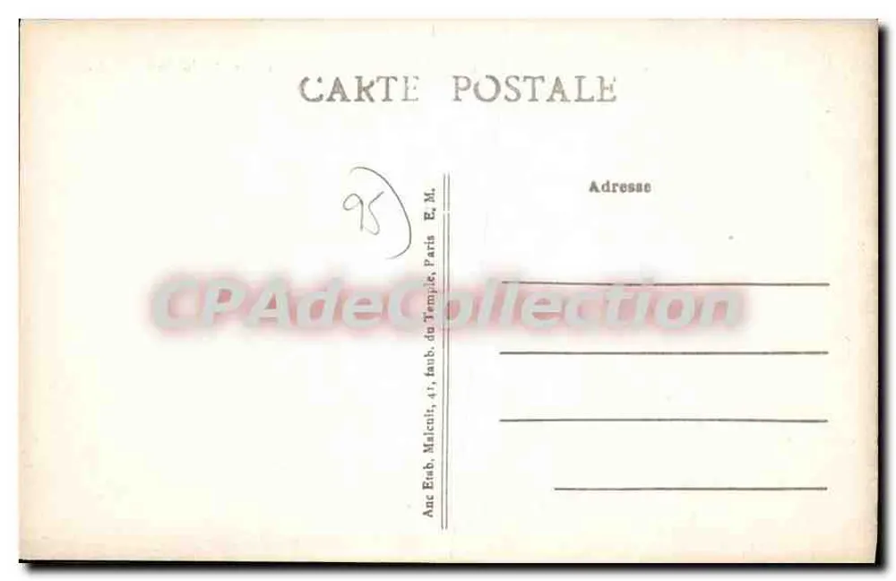 Pontoise — O Palácio de Justiça — E.M. n°7615 - Verso