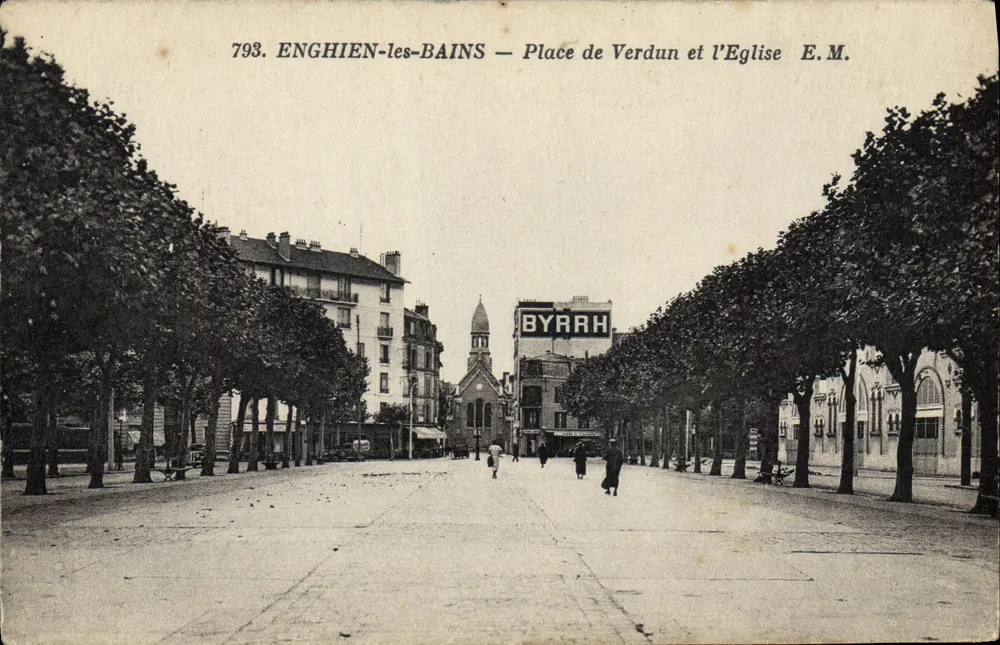 Enghien-les-Bains — Platz von Verdun und die Kirche — E.M. n°793 - Vorderseite