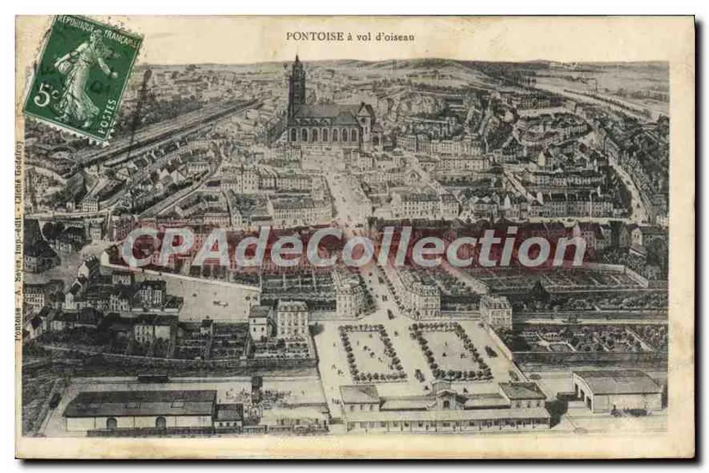 Pontoise vista de cima — vista aérea — A. Suyeh imp.-édit. - Ulien Godéfroy - Frente