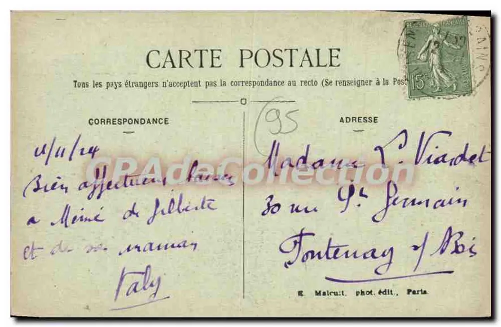 Montmorency — L’albero della Libertà piantato sull’empl. di un antico monumento a J.-J. Rousseau distrutto sotto la Restaurazione — E.M. n°4373 - Verso