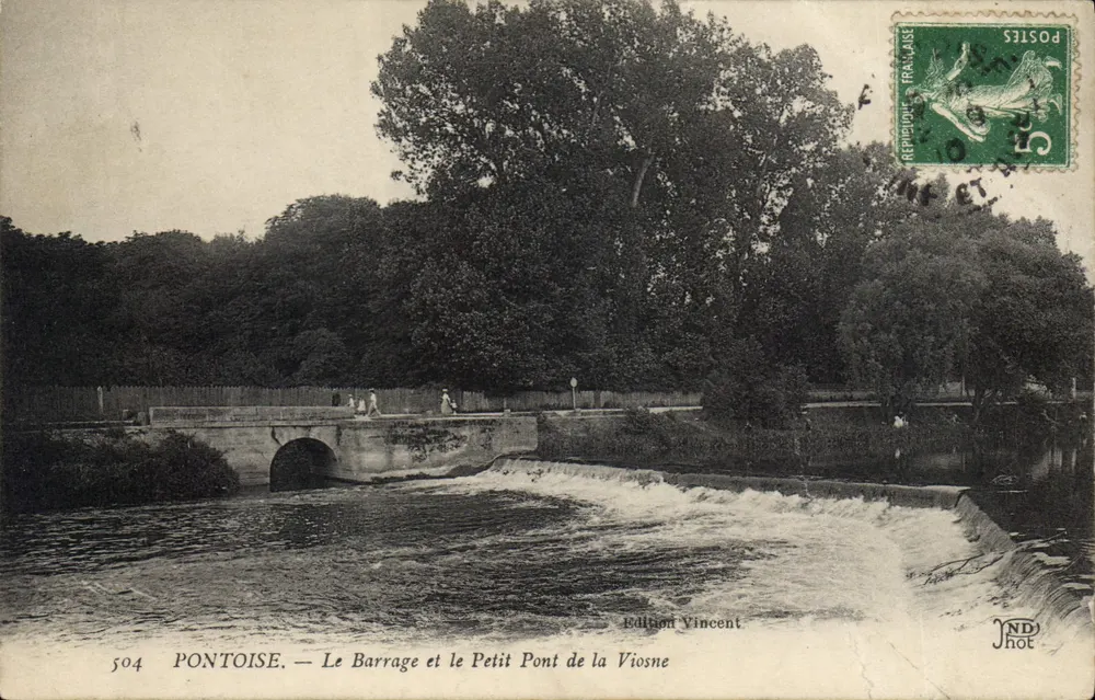 Pontoise — Der Staudamm und die kleine Brücke der Viosne — Edition Vincent - Vorderseite
