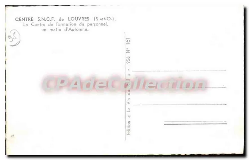 Schloss Louvres — Ansicht des Schlosses umgeben von Wald — Ausgabe « La Vie du Rail » Nr. 15, 1956 - Rückseite