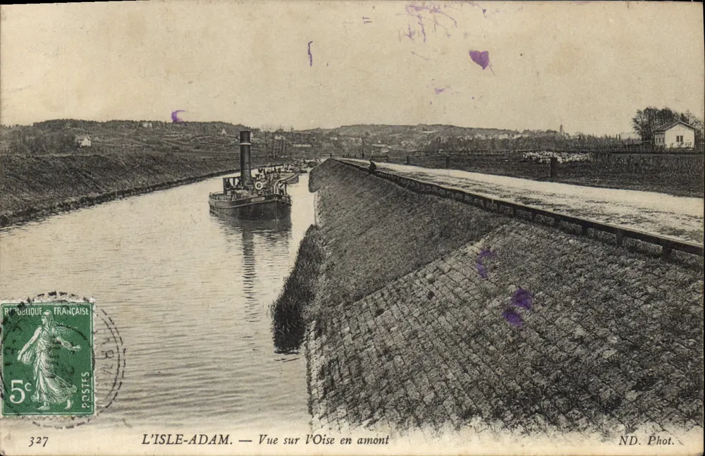 L'ISLE-ADAM — Blick auf die Oise stromaufwärts — ND. Foto. - Vorderseite