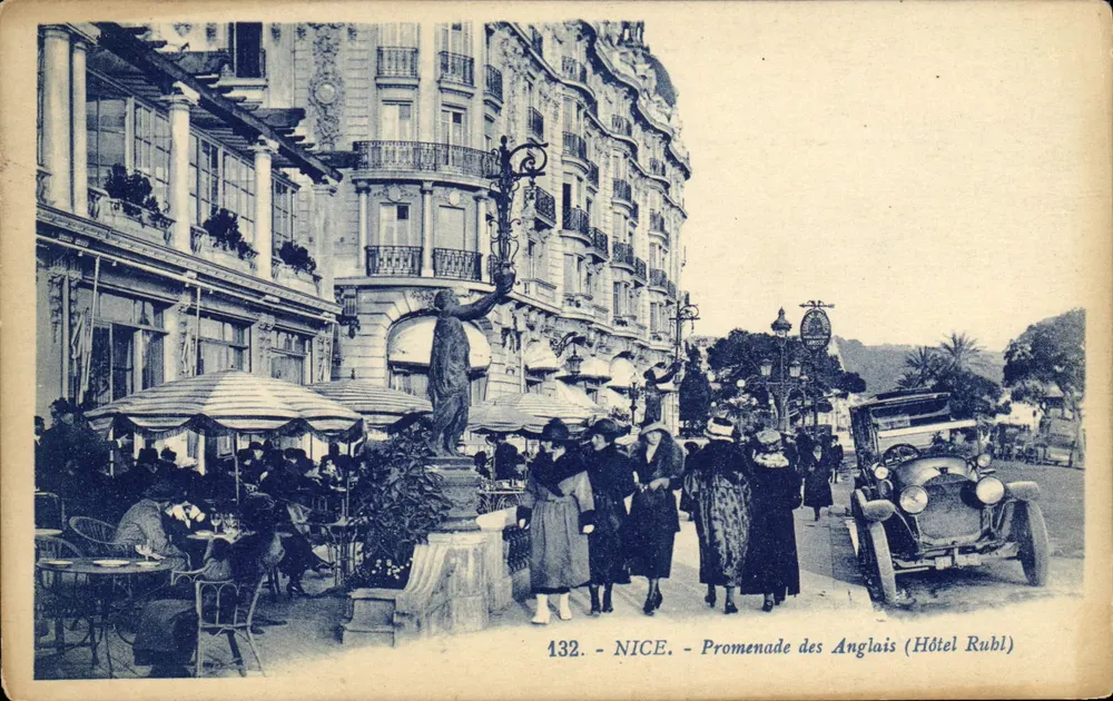 Nizza - Promenade des Anglais (Hotel Rubl) — serie 132, editore G. Arnaud - Recto