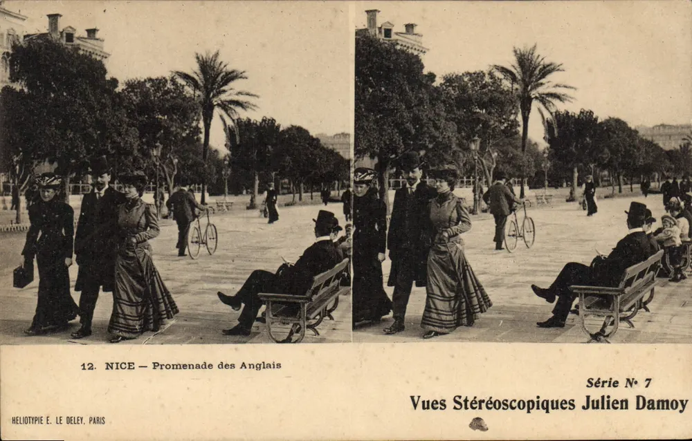 NICE — Promenade dos Ingleses — Vistas Estereoscópicas Julien Damoy, Série N° 7 - Frente