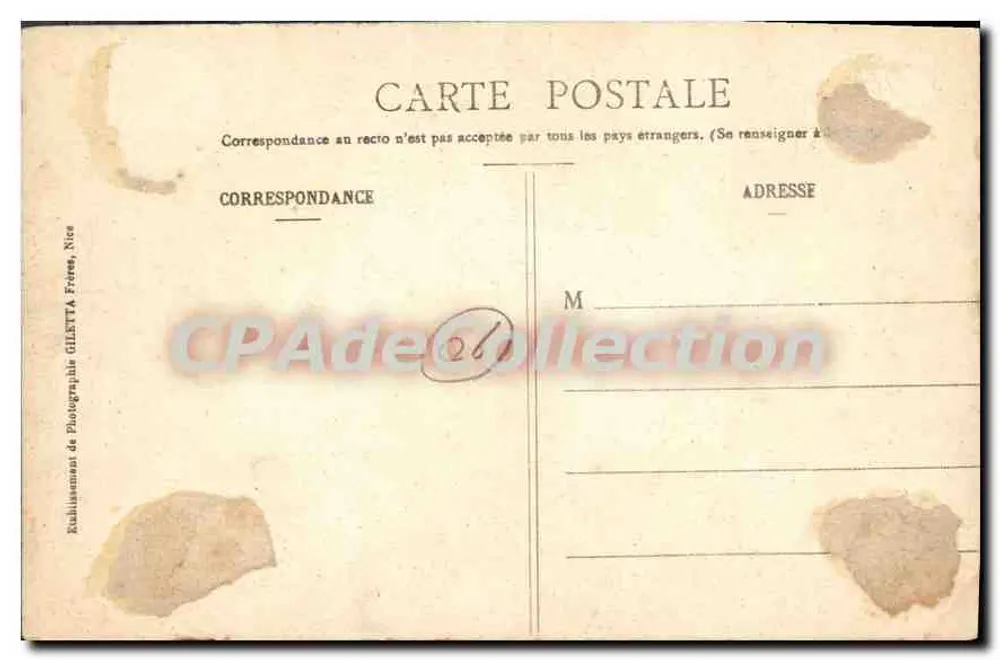 Beaulieu — Vista geral da Petite Afrique — Edição Giletta, fot., Nice - Verso