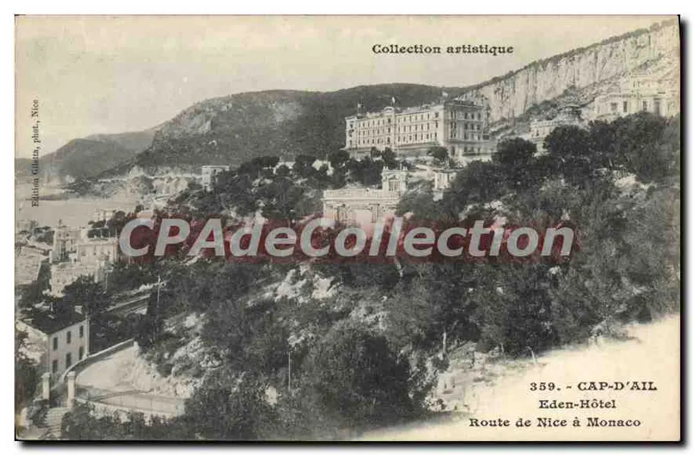 CAP-D'AIL — Eden-Hôtel — Route de Nice à Monaco — Édition Giletta, Nice, n° 359 - Awers