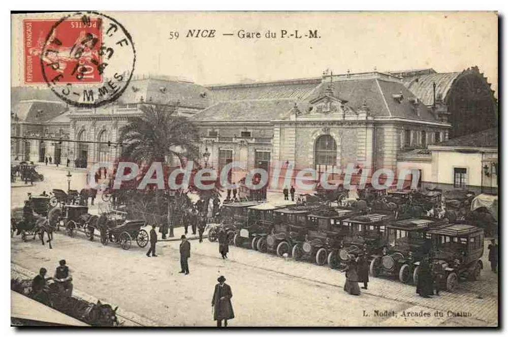 Nice — Estação do P.-L.-M. — L. Nodet, Arcades do Casino - Frente
