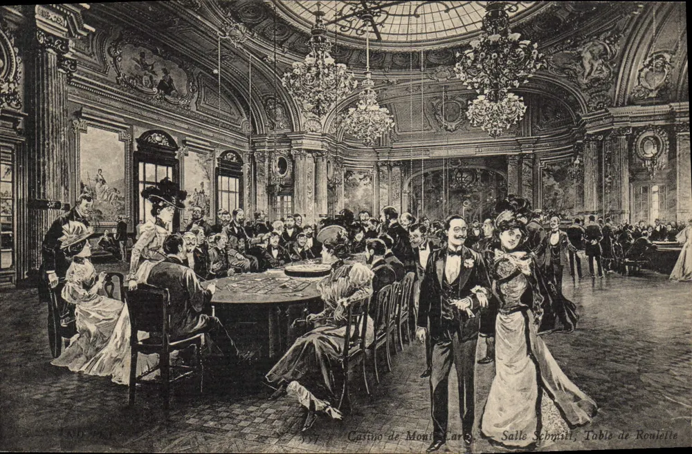 Casino de Monte-Carlo — Sala Schnell, Mesa de Roleta — editor C. Lefèvre, n° 157 - Frente