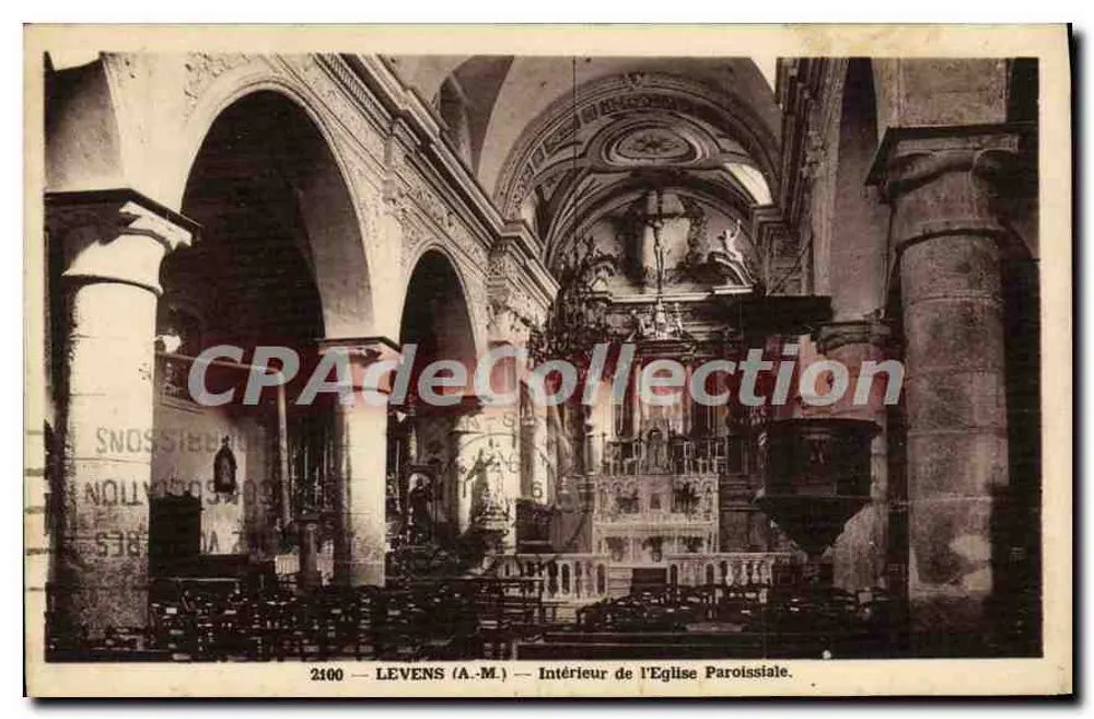 Levens (A.-M.) — Interior da Igreja Paroissiale — CPAdeCollection - Frente