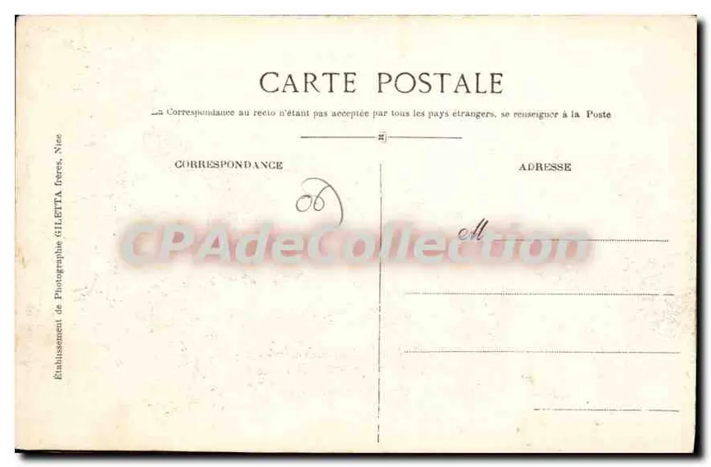 Théoule — Ponta da Agulha, Estérel — Edição Gifletta, Nice, n° 564 - Verso