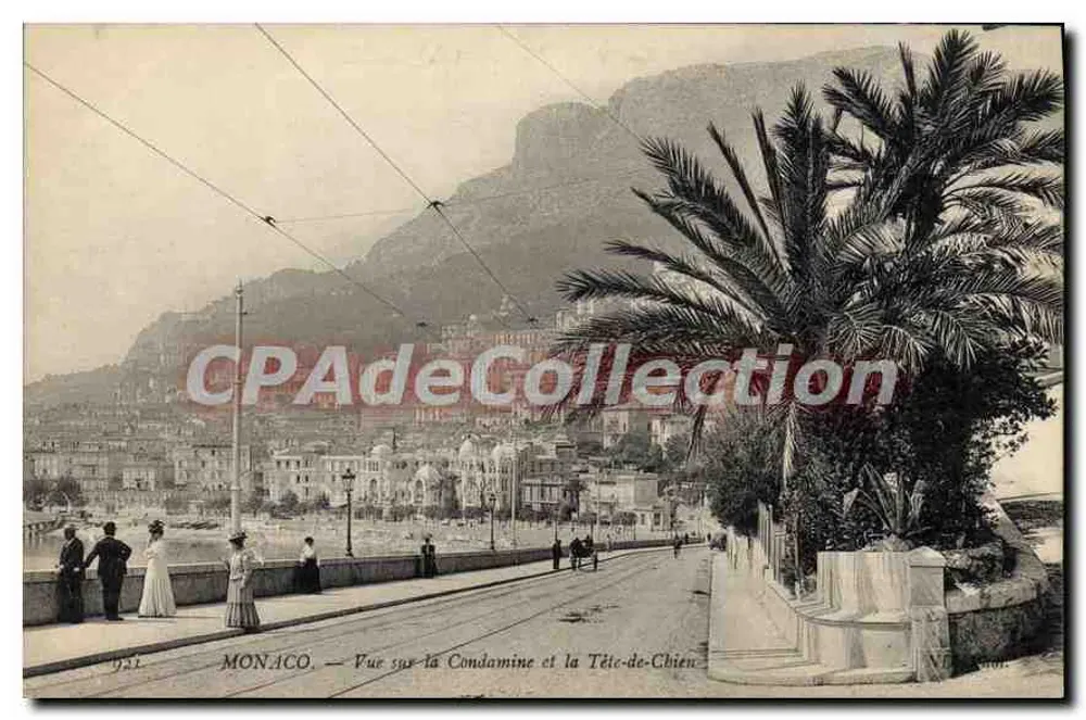 Monaco — Ansicht der Condamine und der Tête-de-Chien — Verlag unbekannt - Vorderseite