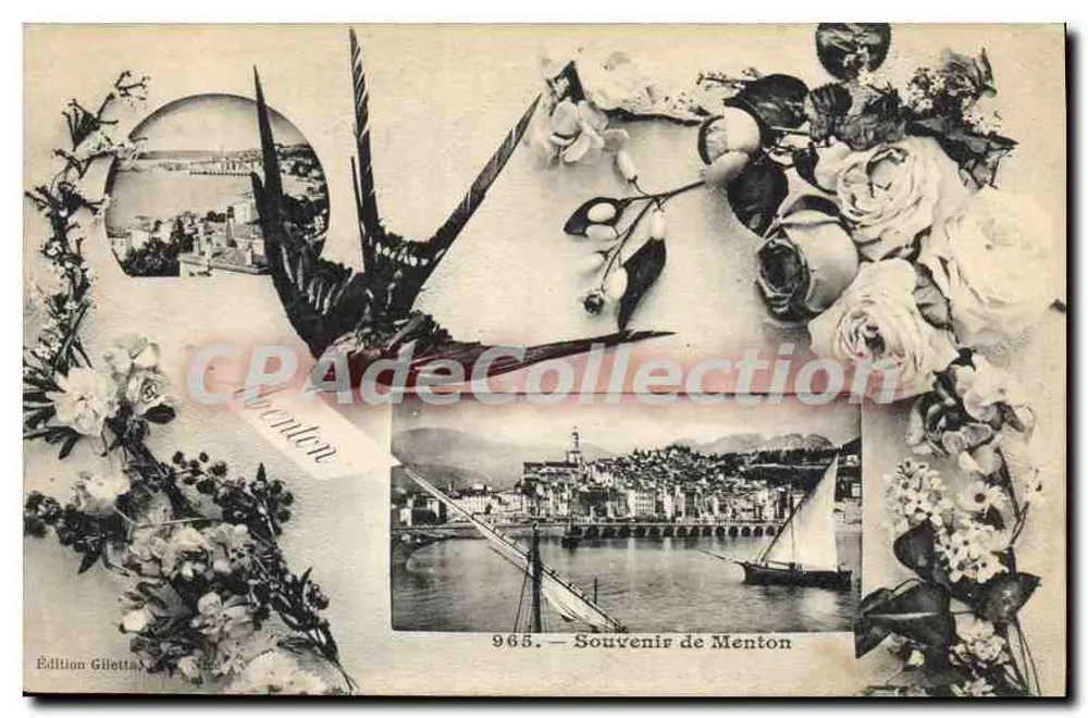 Menton — Lembrança de Menton — Edição Gilletta n° 968 - Frente