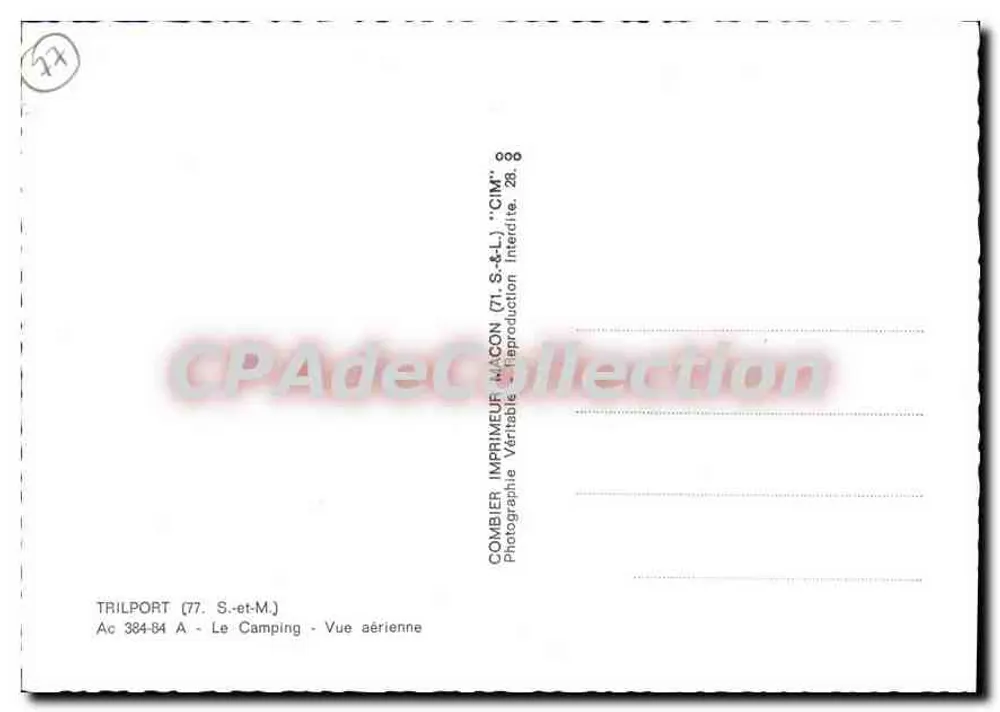 Trilport — Camping — Visão aérea — Imprimeur Combier, Macon - Verso