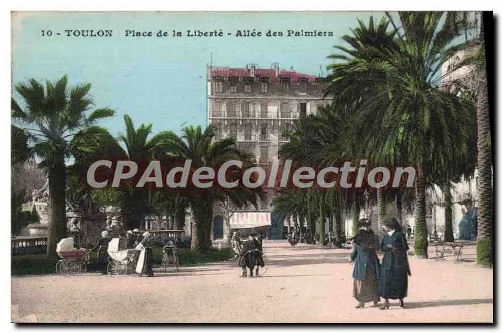Toulon - Place de la Liberté - Allée des Palmiers — Antike Ansichtskarte - Vorderseite