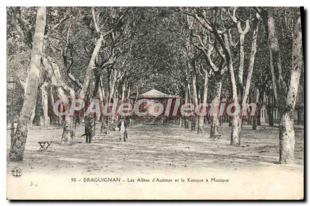 Draguignan - Die Allées d'Azémars und der Musikkiosk — Antike Ansichtskarte, n°50 - Vorderseite