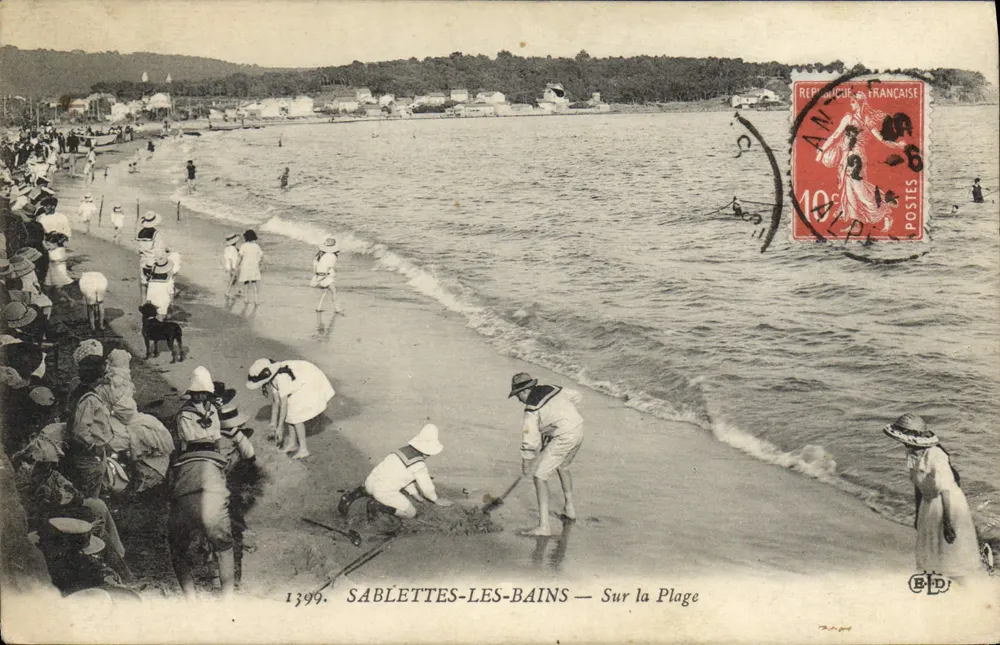 Sablettes-les-Bains — Na plaży — B.P.D. nr 1399 - Awers