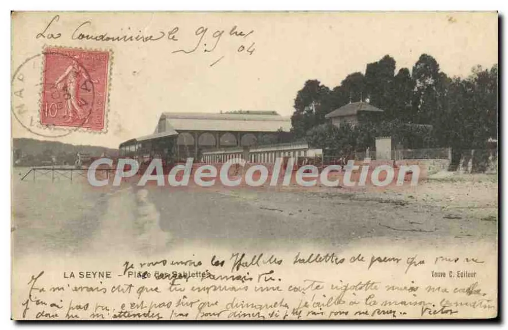 La Seyne-sur-Mer — Plage des Sablettes — Vouve C. Editeur - Recto