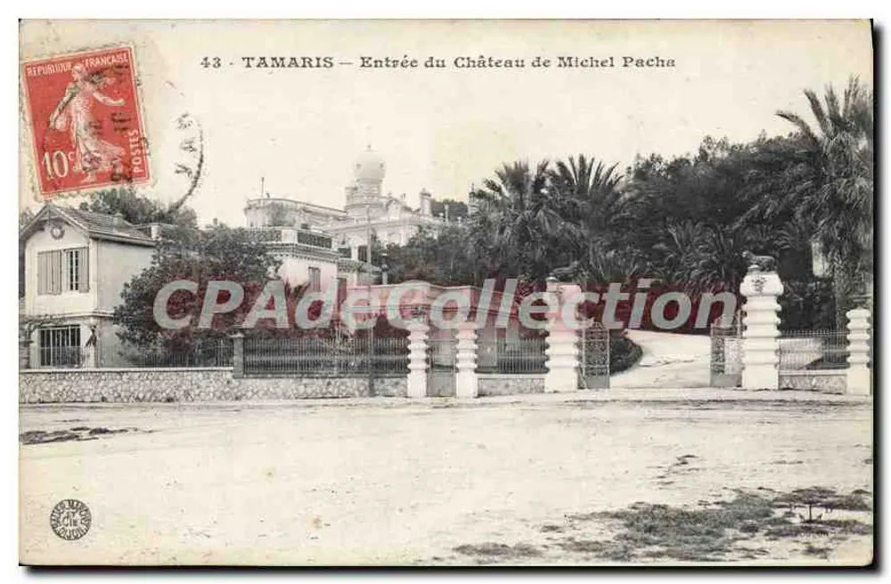 Tamaris — Eingang zum Schloss Michel Pacha — Vintage Postcard/Antike Ansichtskarte - Vorderseite