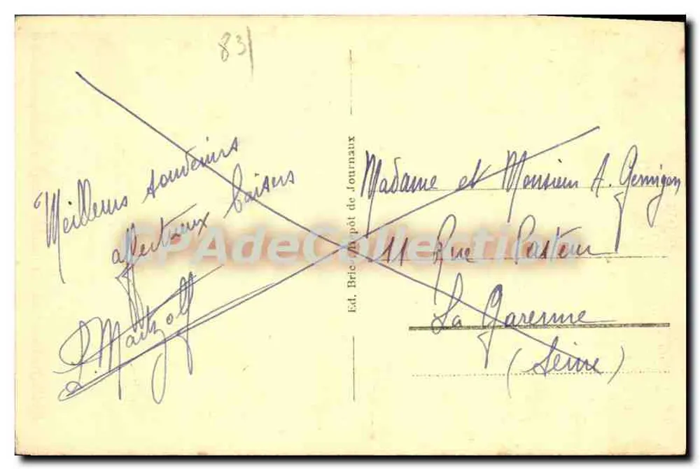 Sanary-sur-Mer - Port-Issol — visão do porto e das falésias — editor Hébert, n° 22 - Verso