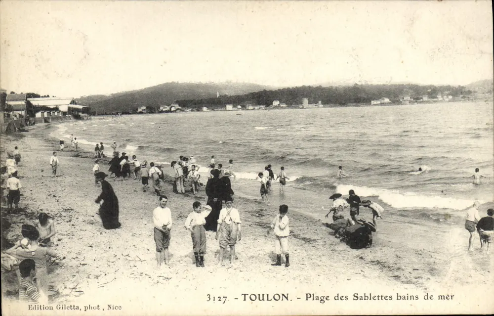 Toulon - Praia das Sablettes banhos de mar — Edição Giletta, fot. Nice, n° 3127 - Frente