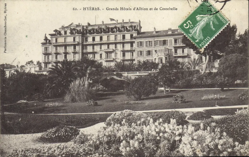 Hyères - Große Hotels Albion und Costebelle — Parfumerie Chamboulier, Hyères - Vorderseite