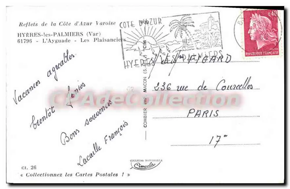 Freizeithafen — Hotel 'Sous le Joli Tilleul' — Verlag C. Combier, n° CI. 26 - Rückseite