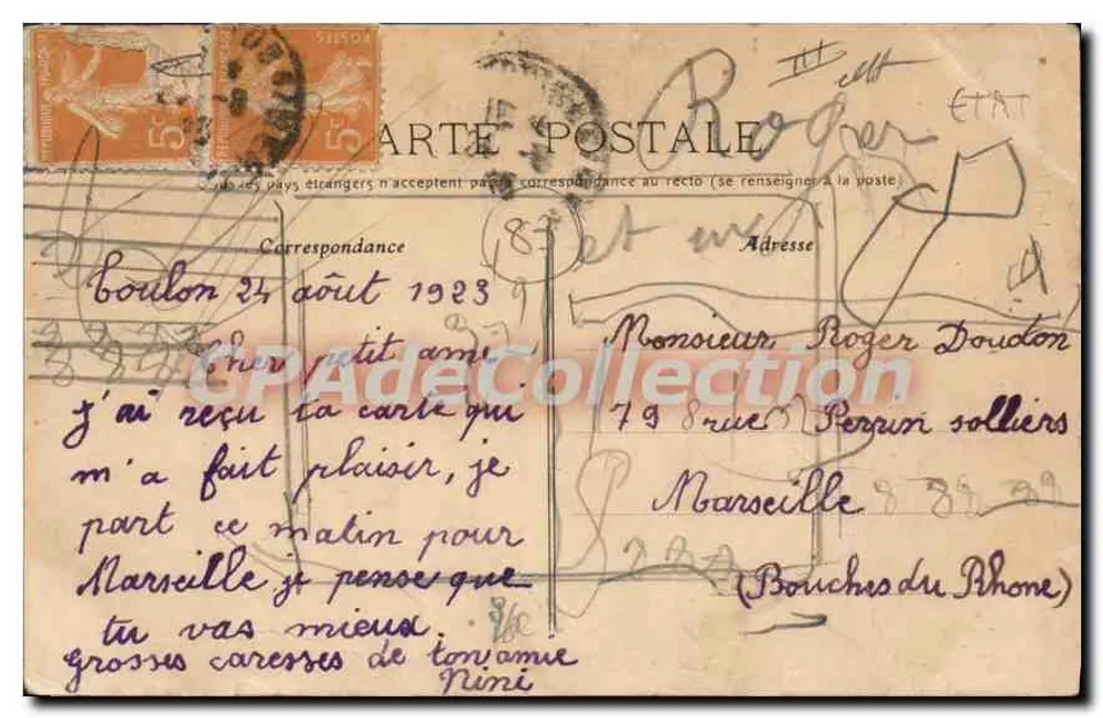 Toulon — Der Platz Vincent-Raspail — Verlag A. Érard - Rückseite