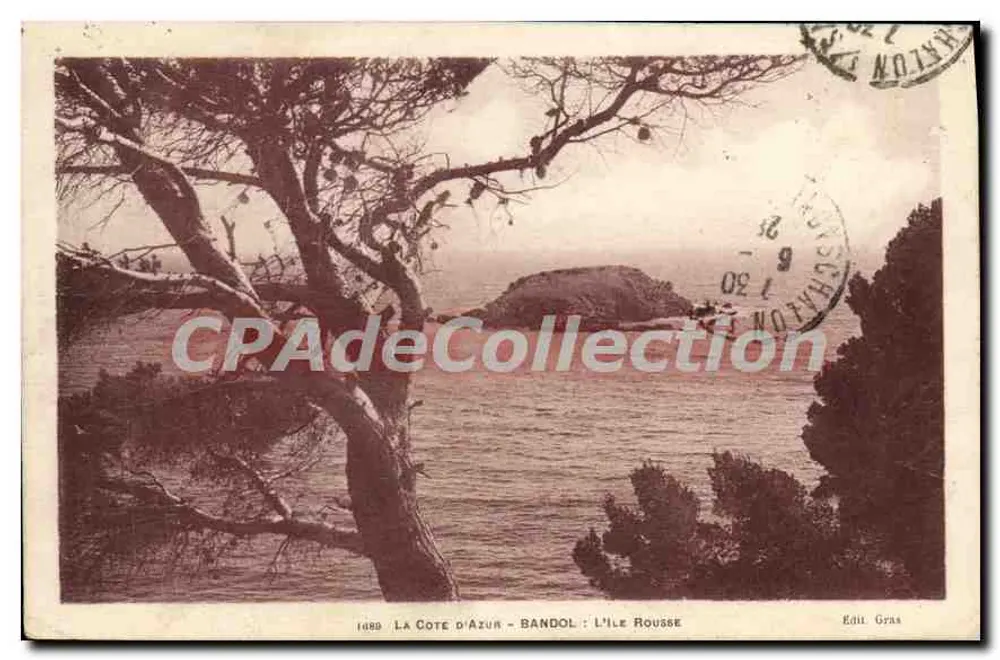 A Costa do Azul - Bandol: A Ilha Rousse — Edit. Gras n°1489 - Frente