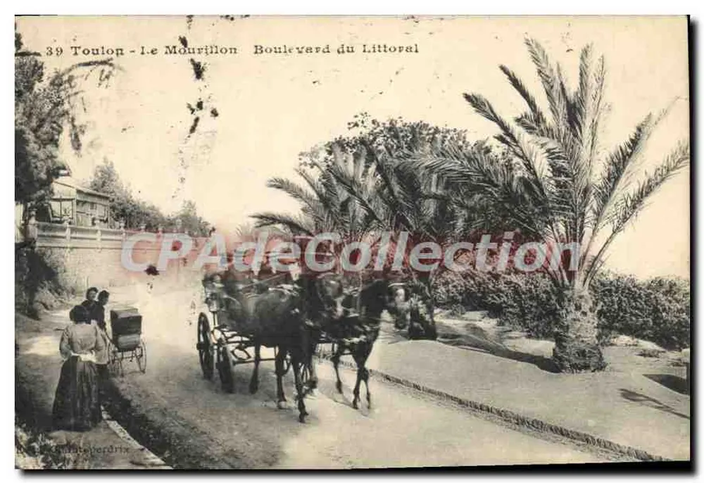 Toulon - Le Mourillon — Boulevard du Littoral — Vintage Postcard/Antike Ansichtskarte - Vorderseite