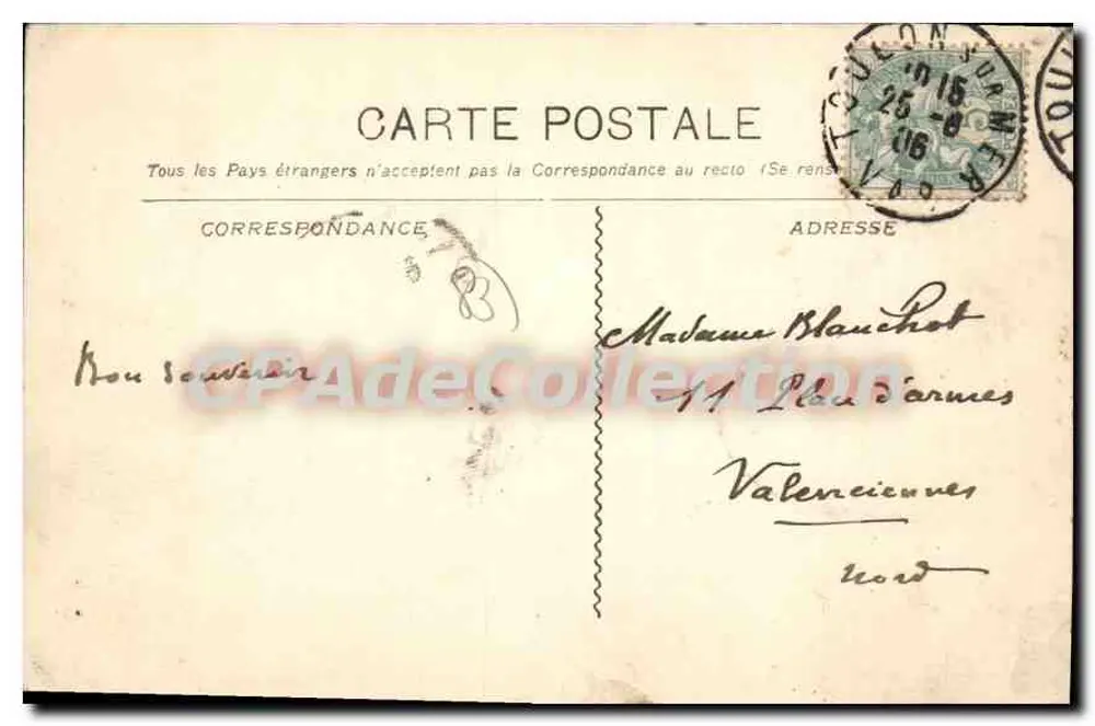 Toulon - Le Mourillon — Boulevard du Littoral — Vintage Postcard/Antike Ansichtskarte - Rückseite