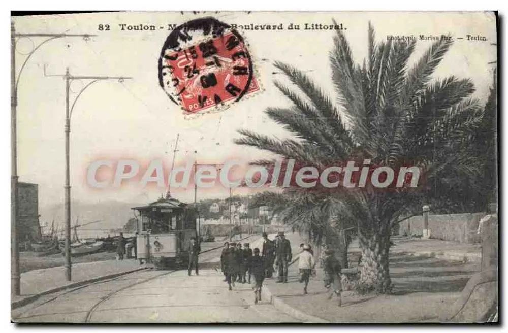 Toulon — Boulevard del Littorale — Fototipia Marius Par — Toulon - Recto