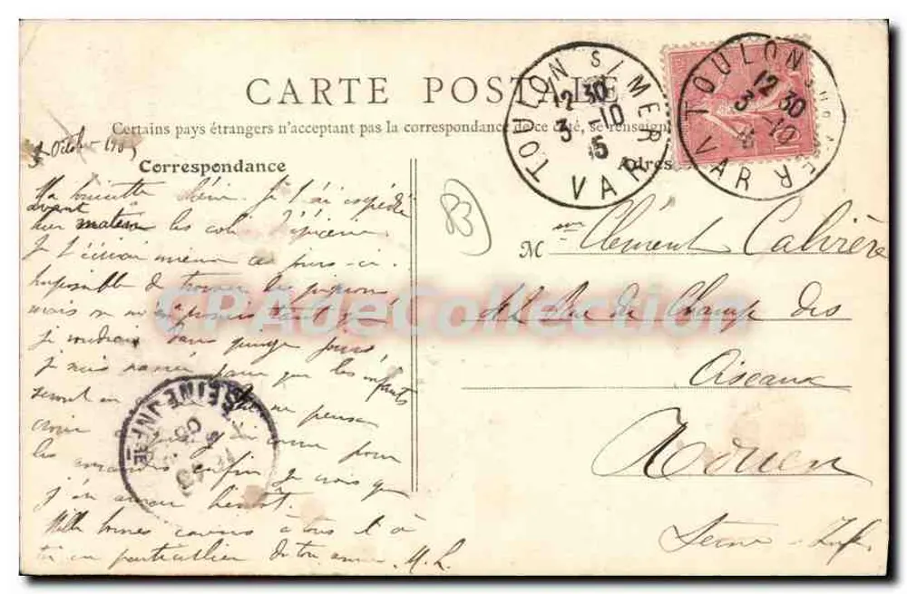 Toulon - Avenida dos Palmeiros — Edição Galeries Modernes, Toulon, n°55 - Verso