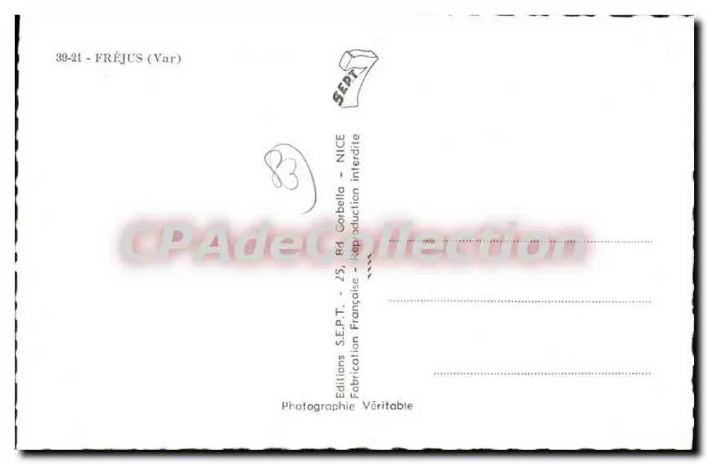 Fréjus — Souvenir — Éditions S.E.P.T., Nice - Verso