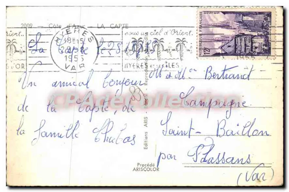 La Capte — Côte d'Azur — Edições ARISCOLOR - Verso