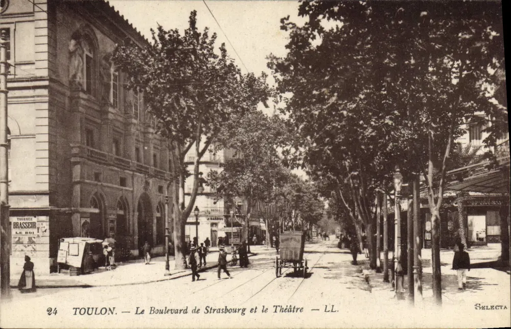 Toulon — Der Boulevard de Strasbourg und das Theater — LL. — Sélecta - Vorderseite
