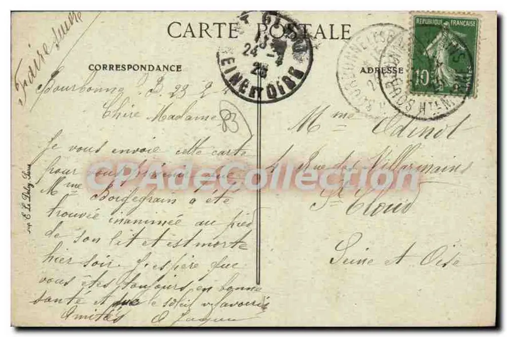 Hyères - Praça Saint-Paul — vista da praça com igreja e árvores nus — editor Novelta, n° 50 - Verso