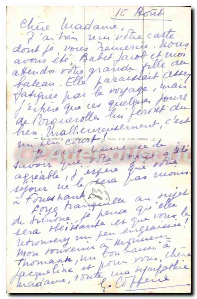 Ilha de Porquerolles — Vista geral — Editor: Albin Michel, n° 1 - Verso